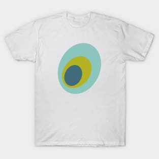 Peacock Colors Geometric Ovals Retro T-Shirt